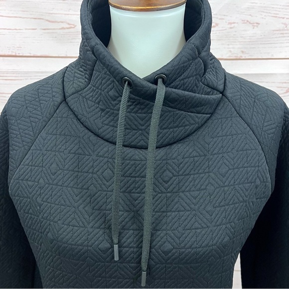 Athleta Geometric Jacquard Elevation Asymmetrical Mock Neck Pullover Sweatshirt - Picture 9 of 12